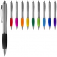 Nash Ballpoint Pen with Silver Barrel and Coloured Grip 6