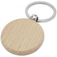 Giovanni Beech Wood Round Keychain 1