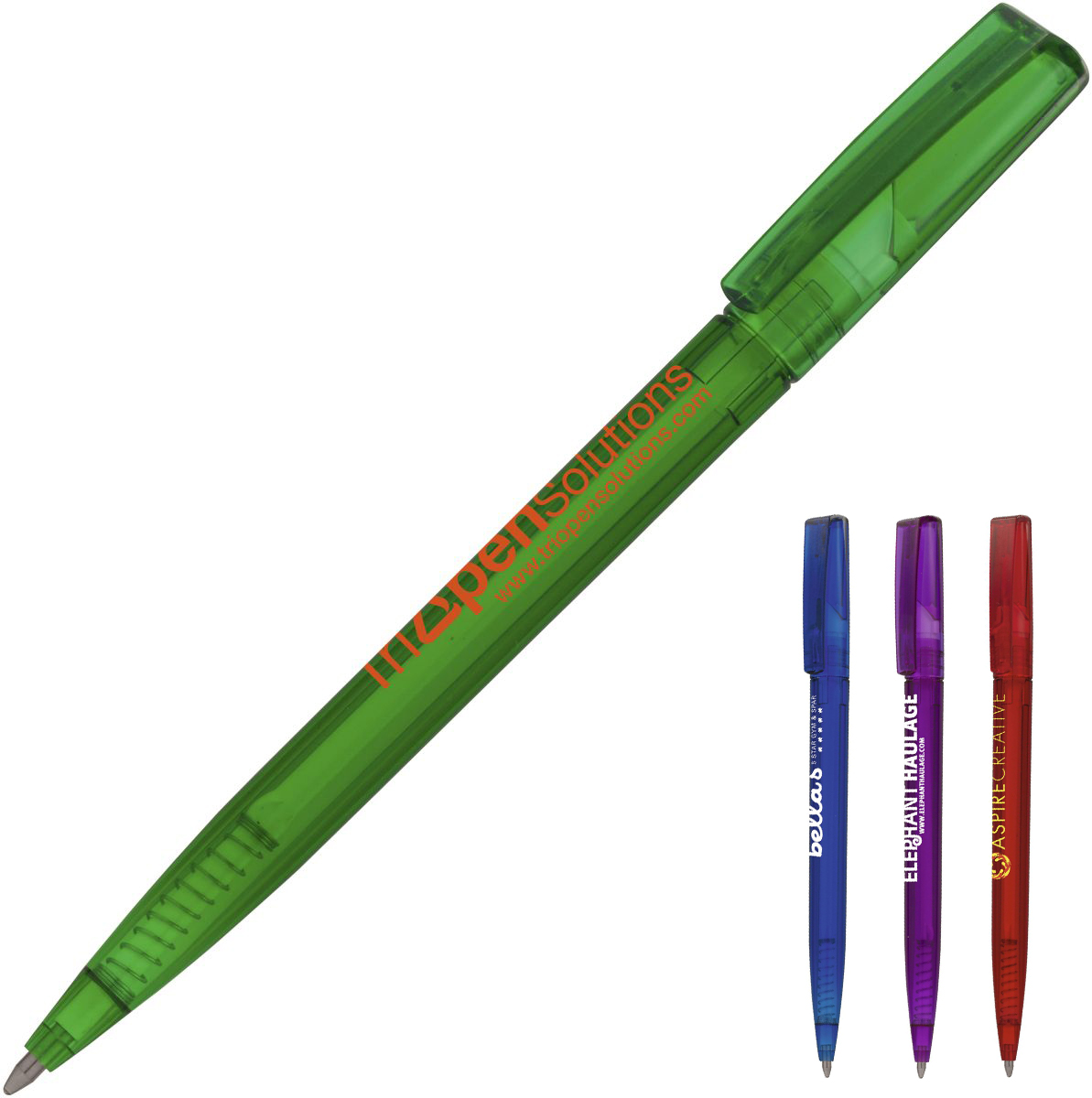 Twister Transparent Ball Pen | UK Corporate Gifts