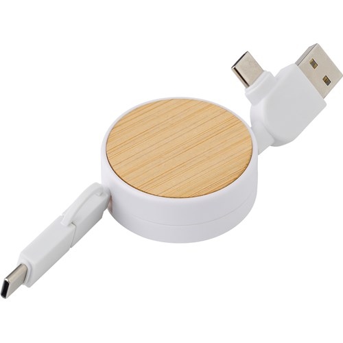 The Ponza - Bamboo Extendable Charging Cable